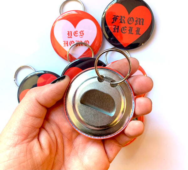 Sour Heart Keychain Bottle Opener