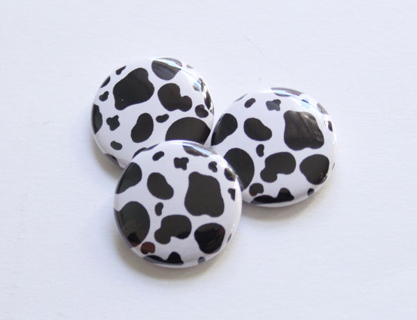 Cow Print One Inch Button