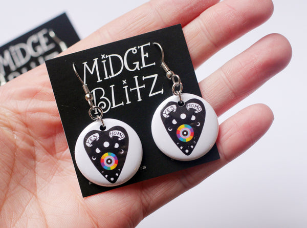 Yes Homo Ouija Planchette Earrings