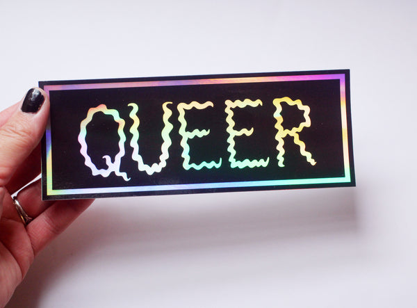 Queer Holographic Bumper Sticker