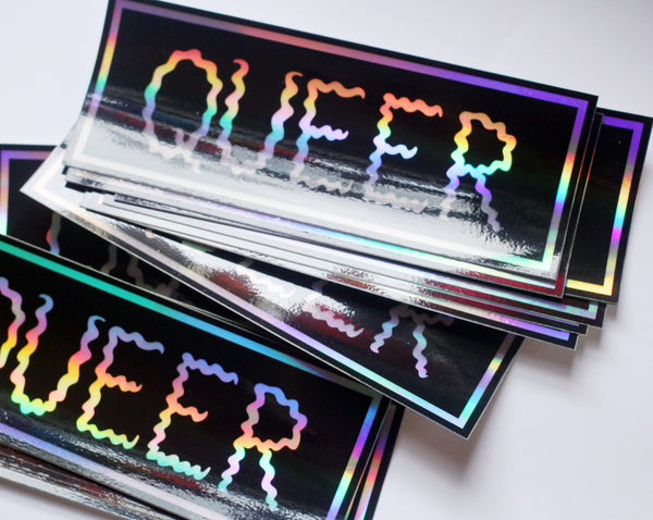 Queer Holographic Bumper Sticker