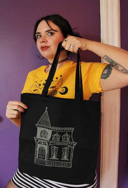 Haunted House GLOWS IN THE DARK Tote